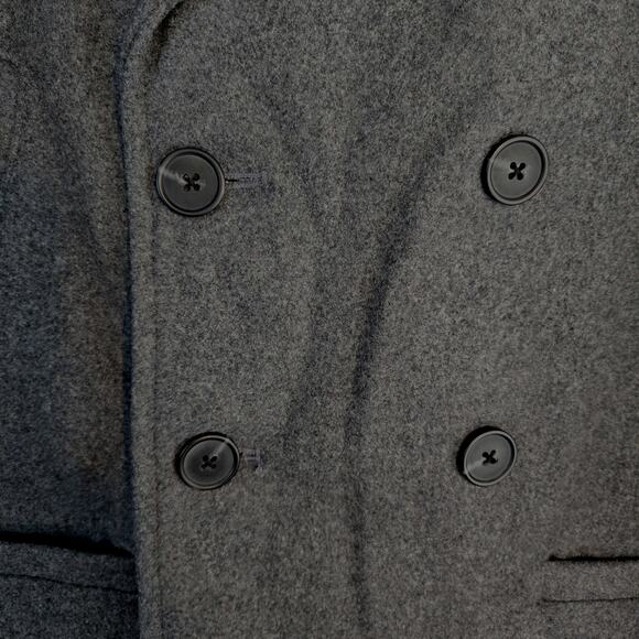 Old Navy Women's Coat Gray Small S Petite P Pea Double Breast Wool Jacket Junior - Picture 9 of 10
